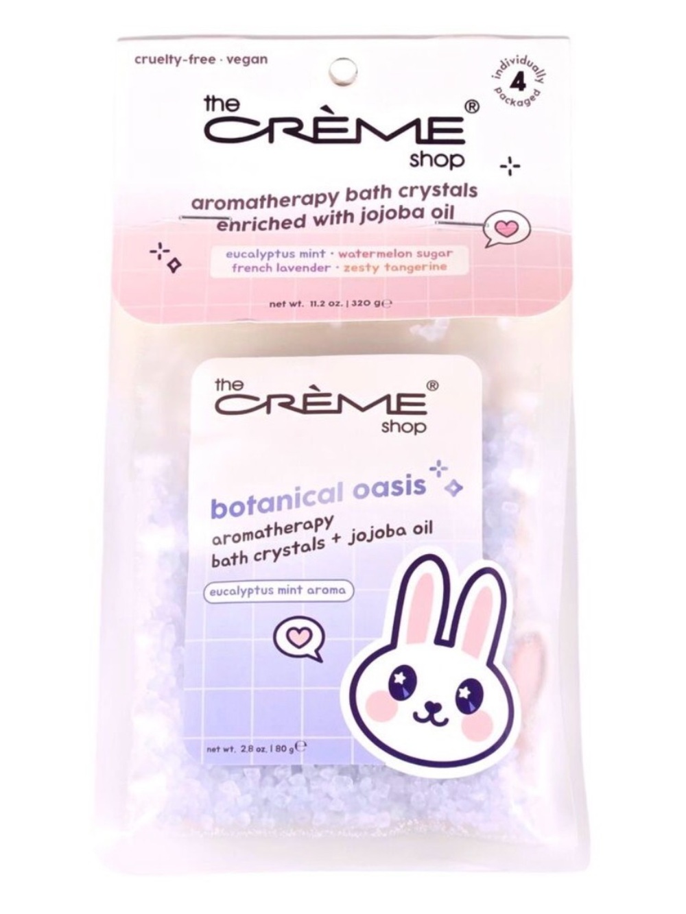 4 PK The Creme Shop Aromatherapy Bath Crystals Jojoba Oil 11.2 oz